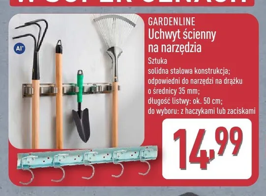 Uchwyt ścienny na narzędzia Gardenline promocja w Aldi