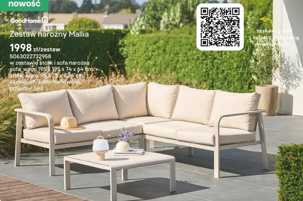 Zestaw narożny Mallia promocja w Castorama