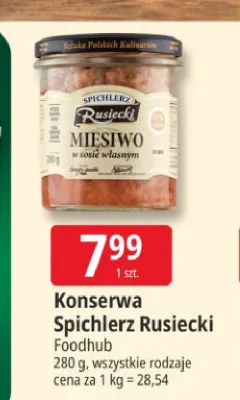 Konserwa Mięsiwo w sosie własnym Spichlerz Rusiecki promocja w Leclerc