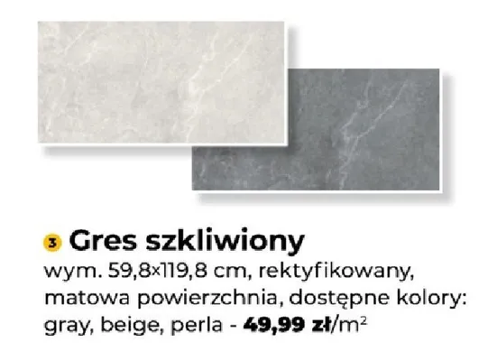 Gres szkliwiony rektyfikowany matowa powierzchnia 59,8x119,8cm PSB Mrówka promocja w PSB Mrówka