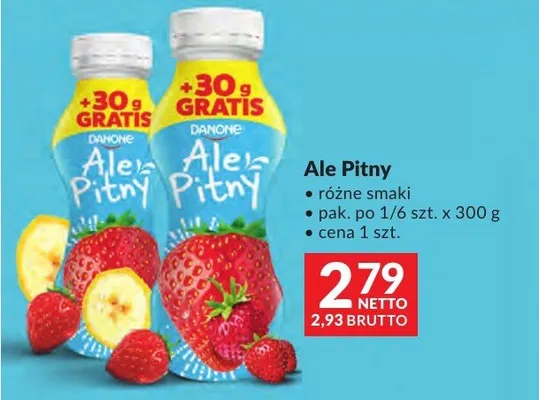 Napój pitny Ale Pitny Danone różne smaki promocja w Makro