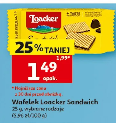 Wafelek Loacker Sandwich promocja w Auchan