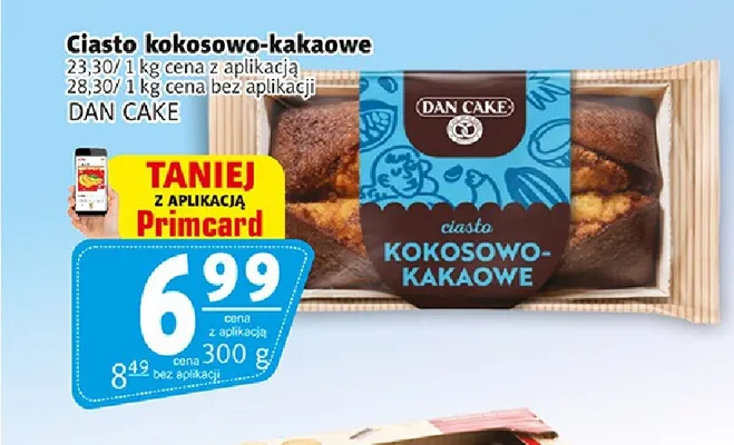 Ciasto kokosowo-kakaowe Dan Cake promocja w Prim Market