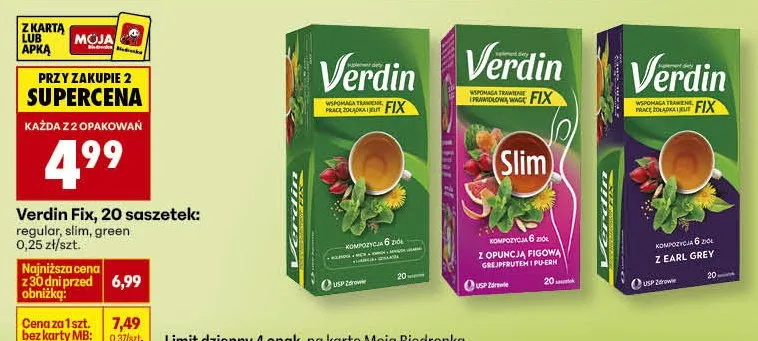 Herbata Fix green promocja w Biedronka