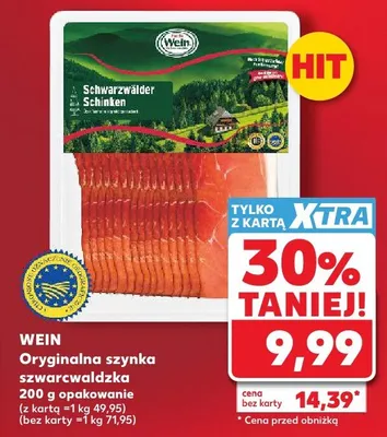 Oryginalna szynka szwarcwaldzka Wein promocja w Kaufland