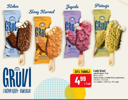 Lody Gruvi kokos Sammontana promocja w POLOmarket