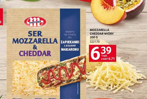 Ser mozzarella i cheddar wióry Mlekovita promocja w Selgros
