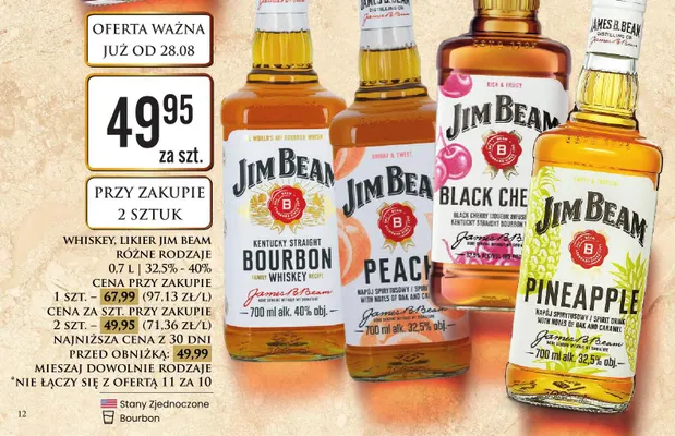 Likier Jim Beam Peach promocja w Dino