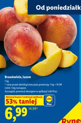 Brzoskwinie luzem Ryneczek Lidla promocja w Lidl