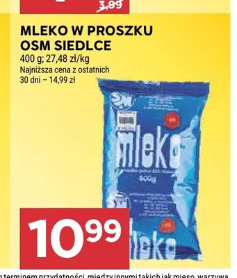 Mleko w proszku OSM Siedlce promocja w Stokrotka