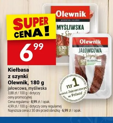Kiełbasa z szynki Olewnik jałowcowa promocja w Twój Market