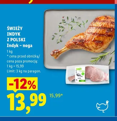 Indyk noga Świeży Indyk z Polski promocja w Lidl