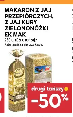 Makaron z jaj przepiórczych Ek Mak promocja w Stokrotka