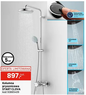 Kolumna prysznicowa START CLOVA promocja w Leroy Merlin