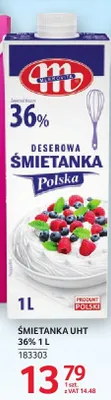 Śmietanka deserowa UHT 36% Mlekovita promocja w Selgros