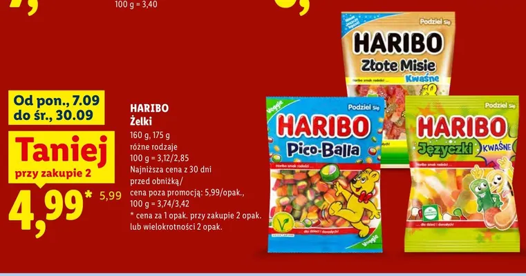 Żelki Języczki kwaśne Haribo promocja w Lidl
