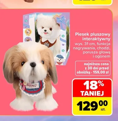 Piesek pluszowy interaktywny promocja w Carrefour