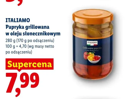 Papryka grillowana w oleju słonecznikowym ITALIAMO promocja w Lidl