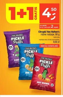 Chrupki Van Holten's Pickle Puffs Garlic promocja w Dealz