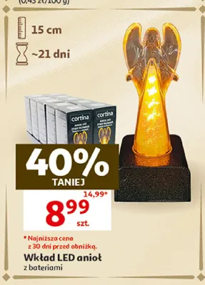 Wkład LED anioł z bateriami Cortina promocja w Auchan