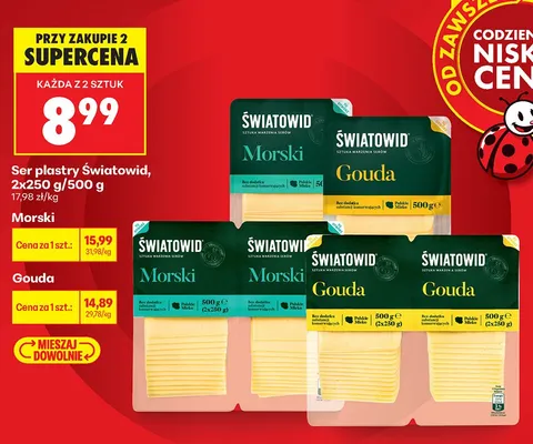 Ser plastry Gouda Światowid 2-pak promocja w Biedronka