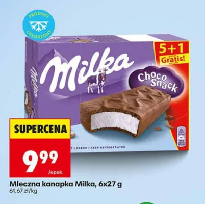 Mleczna kanapka Milka 6-pak 27g promocja w Biedronka