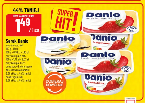 Serek Danio truskawkowy promocja w POLOmarket