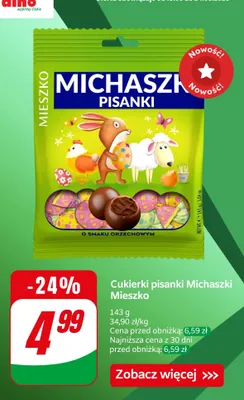 Cukierki pisanki Michaszki o smaku orzechowym promocja w Dino