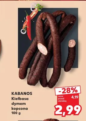 Kiełbasa dymem kopcona Kabanos promocja w Kaufland
