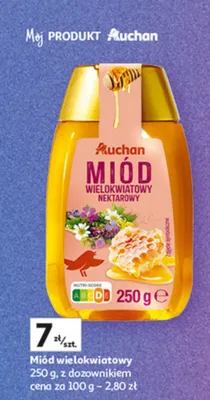 Miód wielokwiatowy z dozownikiem promocja w Auchan