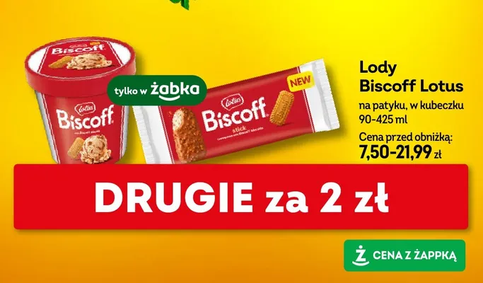 Lody Biscoff Lotus na patyku promocja w Żabka