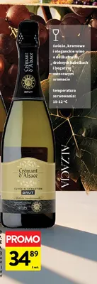 Wino musujące Cremant d'Alsace A.D.P. Expert Club promocja w Intermarche