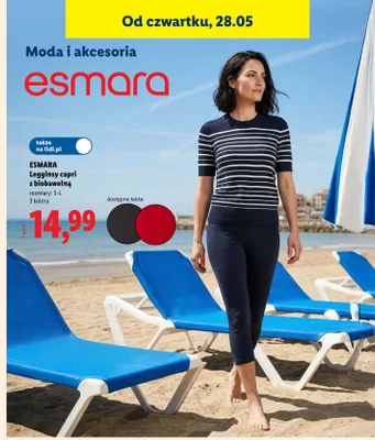 Legginsy capri z biobawełną ESMARA promocja w Lidl