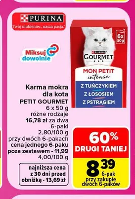 Karma mokra dla kota Petit Gourmet 6-pak promocja w Carrefour Market