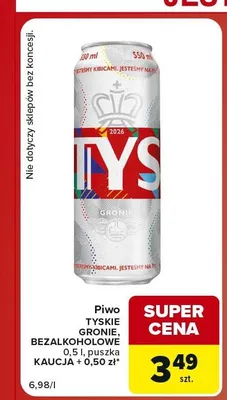 Piwo bezalkoholowe Tyskie Gronie promocja w Carrefour Market