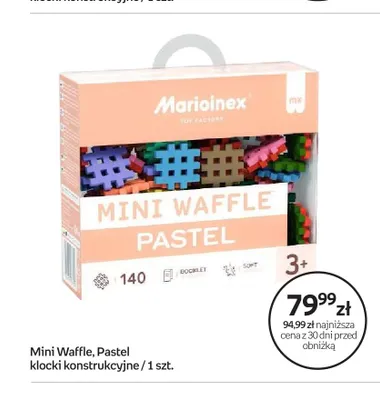 Klocki konstrukcyjne Marioinex Mini Waffle Pastel promocja w Empik