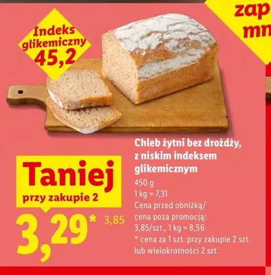 Chleb żytni bez drożdży z niskim indeksem glikemicznym promocja w Lidl