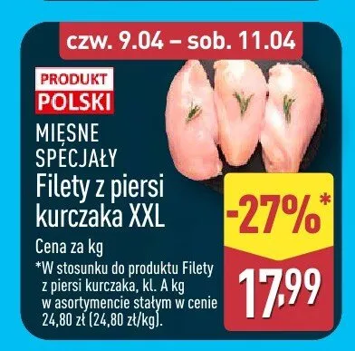 Filety z piersi kurczaka XXL promocja w Aldi