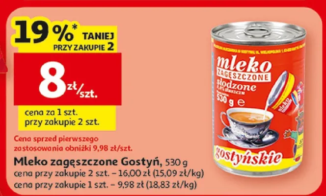 Mleko zagęszczone Gostyń promocja w Auchan