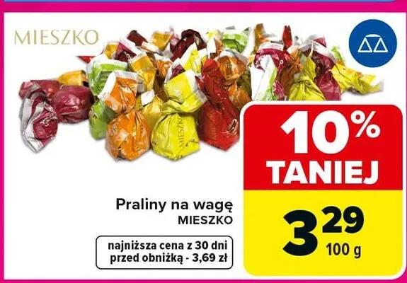 Praliny na wagę promocja w Carrefour