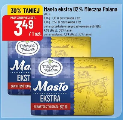 Masło ekstra 82% Mleczna Polana promocja w POLOmarket