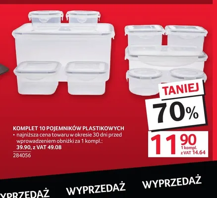 Komplet 10 pojemników plastikowych promocja w Selgros