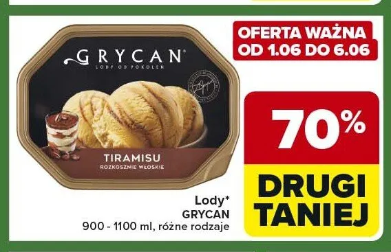 Lody Grycan Tiramisu promocja w Carrefour Express