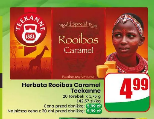 Herbata Rooibos Caramel Teekanne promocja w Dino