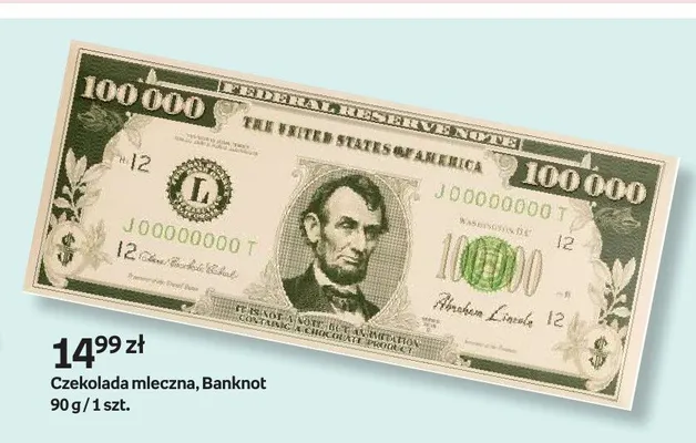 Czekolada mleczna Banknot promocja w Empik