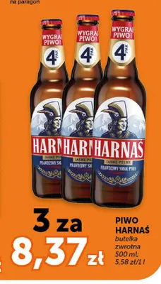 Piwo Harnaś Jasne Pełne butelka zwrotna promocja w Euro Sklep