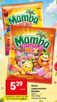 Guma rozpuszczalna Mamba Fruit Party promocja w Delikatesy Centrum