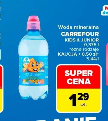 Woda mineralna niegazowana Carrefour Kids & Junior promocja w Carrefour Market