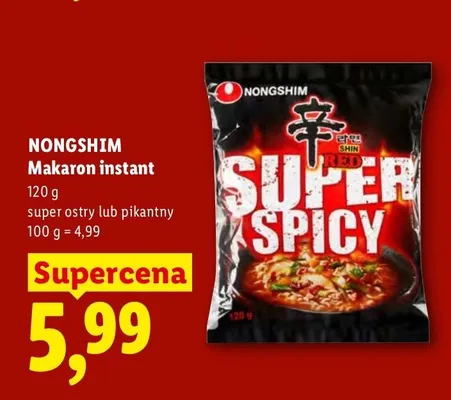 Makaron instant Nongshim super ostry promocja w Lidl