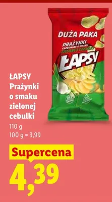 Prażynki Łapsy o smaku zielonej cebulki promocja w Lidl